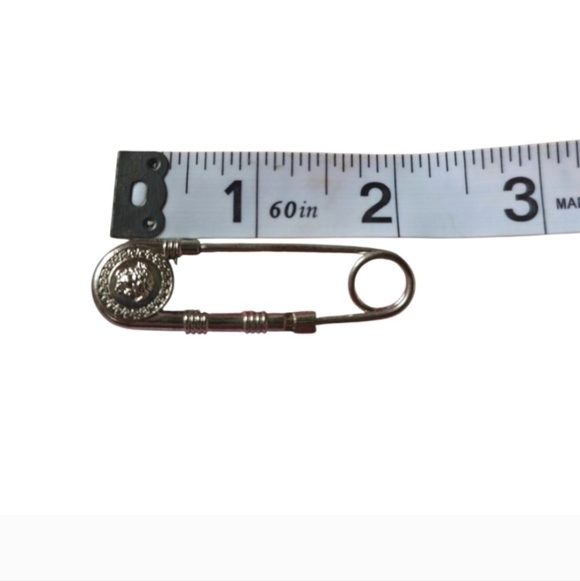 Versace Safety Pin In Silver Tone - Picture 3 of 4